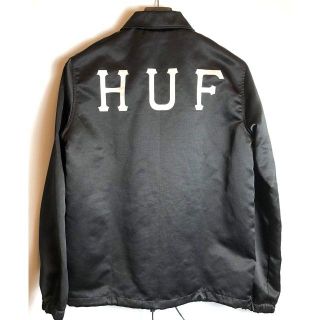 ハフ(HUF)の◆美品◆正規品◆HUF ハフ コーチジャケット バックワッペン 黒 M(ナイロンジャケット)