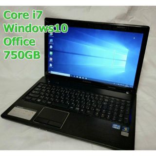 レノボ(Lenovo)の爆速Core i7！/4GB/750GB/office/Win10(ノートPC)