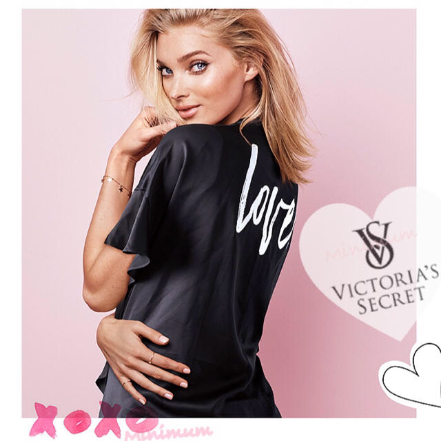 Victoria's Secret(ヴィクトリアズシークレット)のVSサテンキモノLOVEローブ レディースのルームウェア/パジャマ(ルームウェア)の商品写真