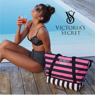 ヴィクトリアズシークレット(Victoria's Secret)のVSキャンバスボーダー2wayトートバッグ(トートバッグ)