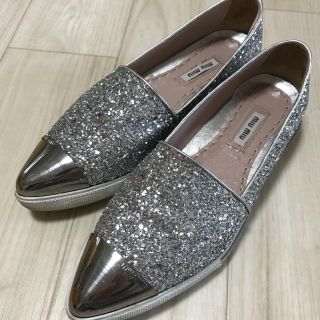 ミュウミュウ(miumiu)のアサゴー5005さま 専用miumiu グリッタースリッポン 35(スリッポン/モカシン)