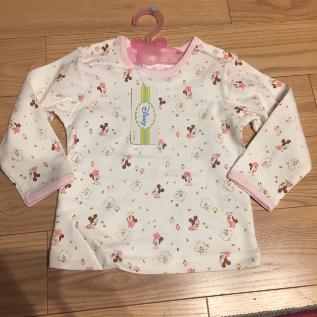 Disney(ディズニー)のミニーのオーバーオールとTシャツ キッズ/ベビー/マタニティのベビー服(~85cm)(カバーオール)の商品写真