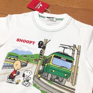 ファミリア(familiar)の新品ファミリア半袖カットソーtシャツ100センチ男の子スヌーピー電車 江ノ電(Tシャツ/カットソー)