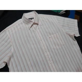バーバリー(BURBERRY)の■バーバリーロンドン 半袖シャツ サイズL メンズ 白×ピンク×レッド　美品(シャツ)