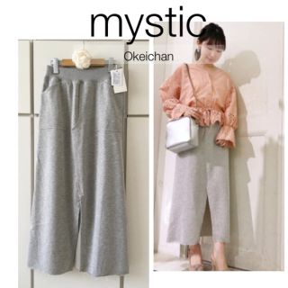 ミスティック(mystic)の1度使用しました☆ラメ入りスウェットスカート グレー(ロングスカート)