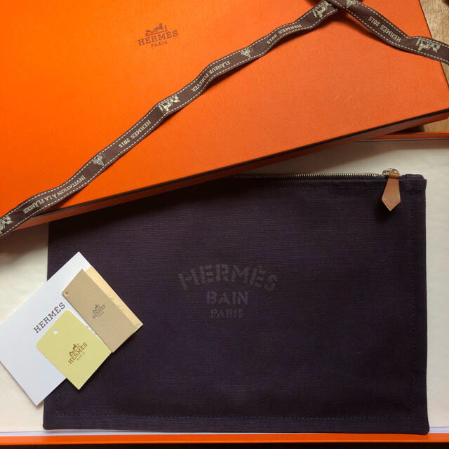 Hermes(エルメス)のHERMES フラットポーチ ダークネイビー GMサイズ レディースのバッグ(クラッチバッグ)の商品写真