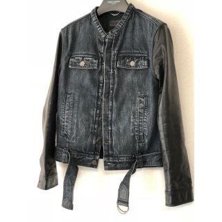 サンローラン(Saint Laurent)の国内正規品 エディ期 サンローラン デニムジャケット レザー(Gジャン/デニムジャケット)