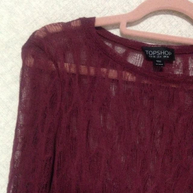 TOPSHOP(トップショップ)のバーガンディレーストップス*  レディースのトップス(カットソー(長袖/七分))の商品写真