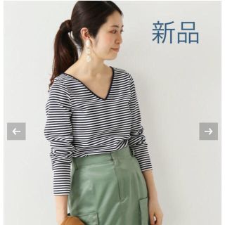 イエナ(IENA)の【新品】IENA AURALEE*IENA 別注 VネックTシャツ(カットソー(長袖/七分))