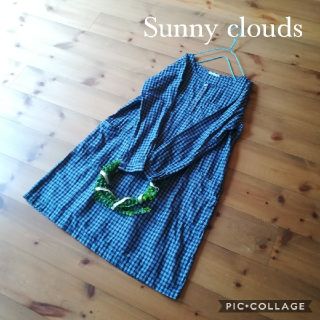 フェリシモ(FELISSIMO)のsunny clouds 割烹着ワンピース　Mサイズ　綿麻　チュニック(ひざ丈ワンピース)