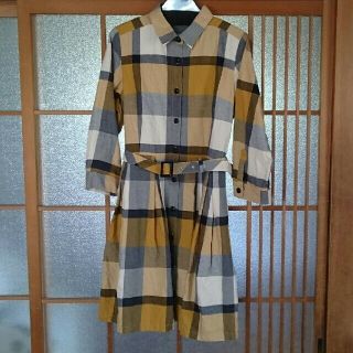 バーバリーブルーレーベル(BURBERRY BLUE LABEL)のブルーレーベルクレストブリッジ シャツワンピース(ミニワンピース)