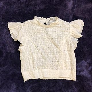 ザラ(ZARA)のZARA 刺繍レース ブラウス M(シャツ/ブラウス(半袖/袖なし))