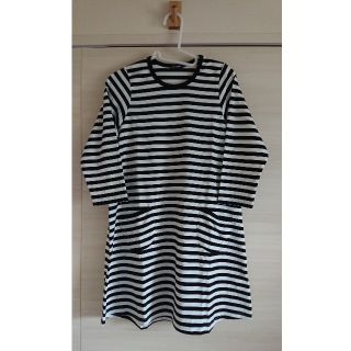 マリメッコ(marimekko)の新品 未使用 marimekko ボーダーワンピース(ミニワンピース)