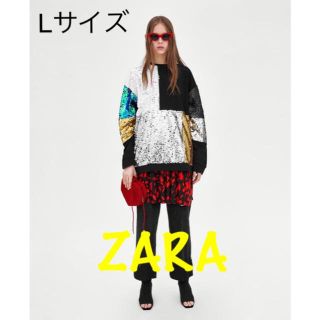 ザラ(ZARA)のsale!新品タグ付☆ZARA☆パッチワークスパンコールスウェット(トレーナー/スウェット)