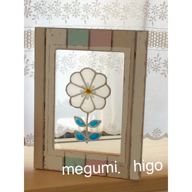 ハンドメイド☆ステンドグラス風フレーム ハンドメイドのインテリア/家具(インテリア雑貨)の商品写真