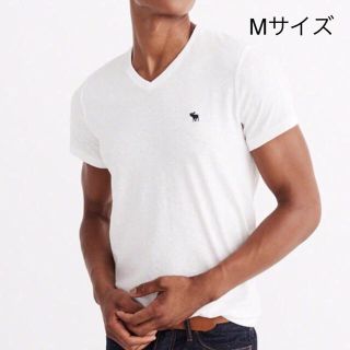 アバクロンビーアンドフィッチ(Abercrombie&Fitch)の★Abercrombie 【M】大人気のメンズVネックワンポイント刺繍半袖T(Tシャツ/カットソー(半袖/袖なし))