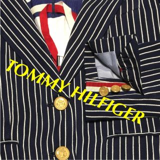 トミーヒルフィガー(TOMMY HILFIGER)のTOMMY HILFIGER ジャケット 綿 S 紺 トミー ブレザー (テーラードジャケット)