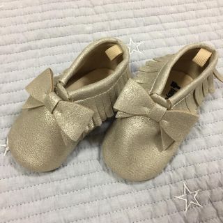 ベビーギャップ(babyGAP)の◇BABY GAPベビーギャップ リボン シューズ  ゴールド 11.5(その他)