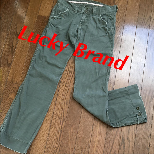 Lucky Brand パンツ カジュアル ダメージ S モスグリーン NY購入