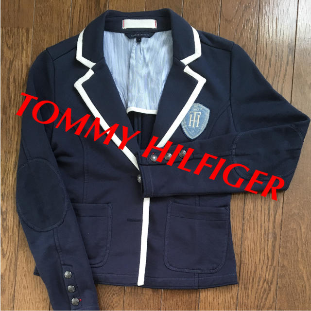 TOMMY HILFIGER(トミーヒルフィガー)のTOMMY HILFIGER ジャケット ブレザー トミー S 紺 パッチ レディースのジャケット/アウター(テーラードジャケット)の商品写真