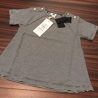 プチバトー(PETIT BATEAU)のプチバトー 18SS ミラレリボン付き半袖カットソー 24m 新品(シャツ/カットソー)