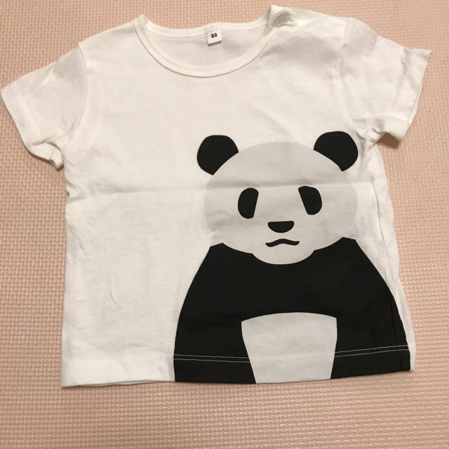 MUJI (無印良品)(ムジルシリョウヒン)の無印パンダＴシャツ 80cm キッズ/ベビー/マタニティのベビー服(~85cm)(Ｔシャツ)の商品写真