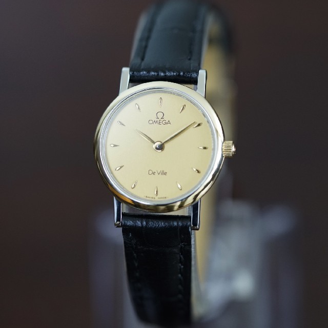 OMEGA(オメガ)の美品 オメガ デビル 18Kゴールドベゼル コンビ レディース Omega レディースのファッション小物(腕時計)の商品写真