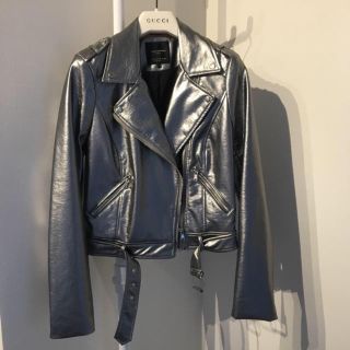 ザラ(ZARA)の美品 ZARA ライダース XS シルバー おしゃれ(ライダースジャケット)