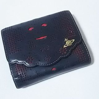 限定!ヴィヴィアン高級牛革レザーメンズ三つ折り財布黒希少スカル