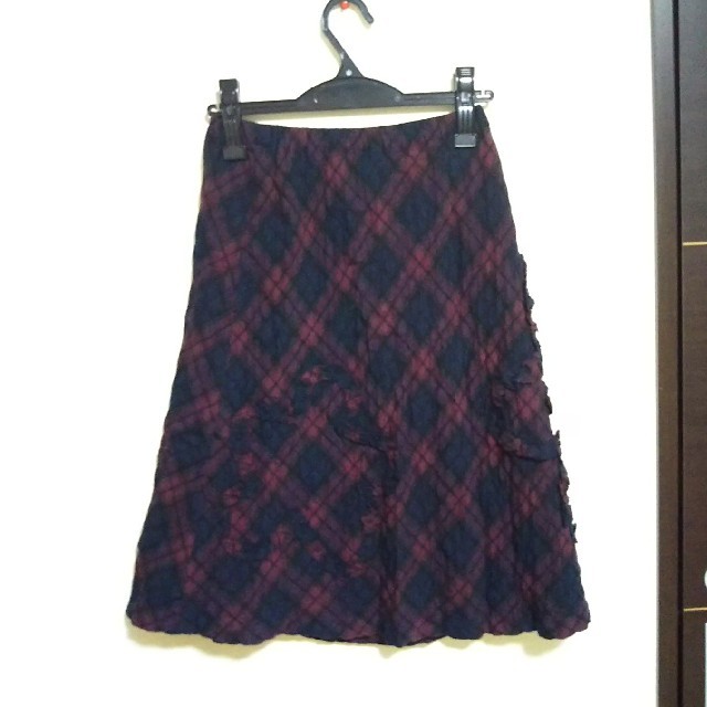 Jocomomola(ホコモモラ)のホコモモラ JOCOMOMOLA  スカートウエストゴム  ネイビー×パープル レディースのスカート(ロングスカート)の商品写真