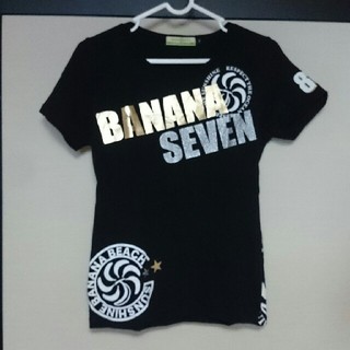 バナナセブン(877*7(BANANA SEVEN))の試着のみ 美品 BANANA SEVEN ブラック 半袖Tシャツ Mサイズ(Tシャツ(半袖/袖なし))
