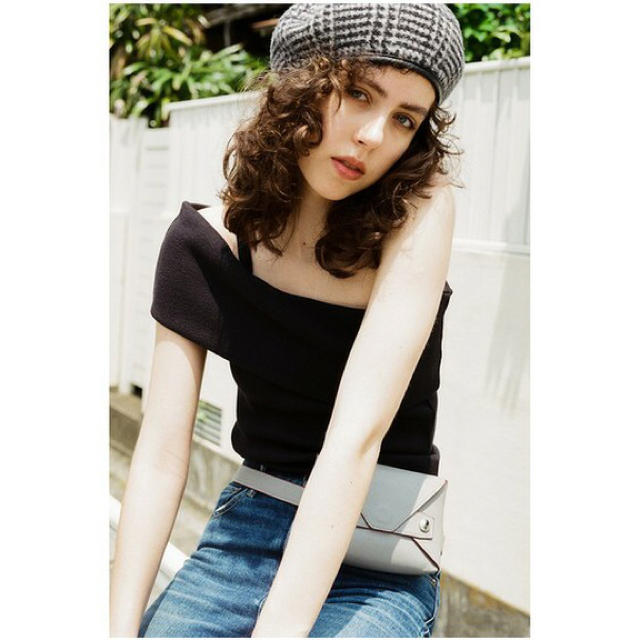 SLY(スライ)の☆SLY ワンショルダー RIB CUT TOPS(BLK)☆新品！！ レディースのトップス(ベアトップ/チューブトップ)の商品写真