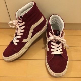 ヴァンズ(VANS)のvans/24cm/ハイカット/赤/ワインレッド(スニーカー)