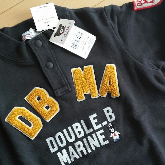 DOUBLE.B(ダブルビー)のダブルＢ★size110★ミキハウス◆新品ブラック黒トレーナースウェット キッズ/ベビー/マタニティのキッズ服男の子用(90cm~)(その他)の商品写真