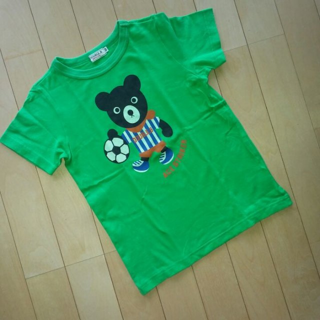 DOUBLE.B(ダブルビー)のダブルB★size120★ミキハウス◆サッカー⚽半袖Tシャツ緑グリーン キッズ/ベビー/マタニティのキッズ服男の子用(90cm~)(その他)の商品写真