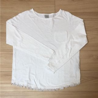 ザラキッズ(ZARA KIDS)のZARAガールズ カットソー 白(カットソー(長袖/七分))