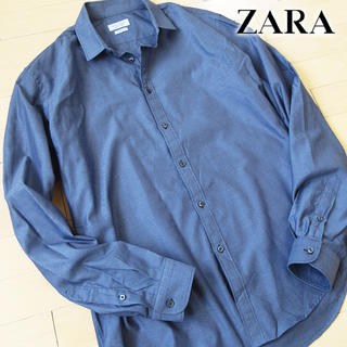 ザラ(ZARA)の超美品 XL位 ZARA MAN 長袖シャツ ブルー系(シャツ)