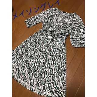 メイソングレイ(MAYSON GREY)の《美品》メイソングレイ 幾何学柄 カシュクールワンピース カシュクール ダイアン(ひざ丈ワンピース)