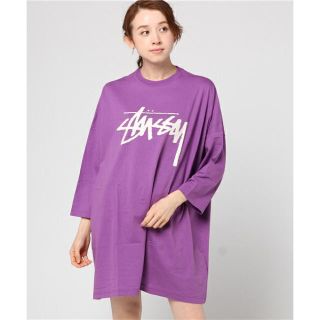 ステューシー(STUSSY)のstussy women Tシャツワンピース(ひざ丈ワンピース)