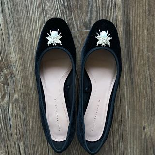 ザラ(ZARA)のMahchu様専用☆【ZARA】メタルディティール付きベルベットバレエシューズ(バレエシューズ)