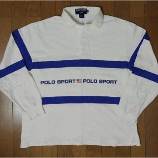 ポロラルフローレン(POLO RALPH LAUREN)の90's POLO SPORT ポロスポーツ 星条旗ロゴ ラガーシャツ L(Tシャツ/カットソー(七分/長袖))