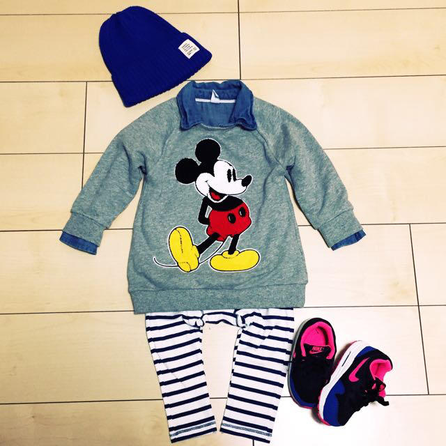 ZARA KIDS(ザラキッズ)のZARA ボーダーレギンス キッズ/ベビー/マタニティのキッズ服男の子用(90cm~)(その他)の商品写真