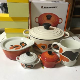 ルクルーゼ(LE CREUSET)の最終値下げ！未使用 ルクルーゼ ココットロンド18cmピーコックセット(鍋/フライパン)