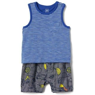 ベビーギャップ(babyGAP)のGAPbaby  プリント ダブルレイヤー タンクトップ ボディオール(カバーオール)