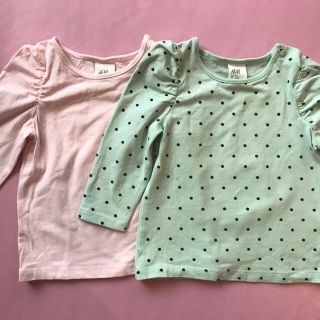 エイチアンドエム(H&M)の女の子用ロンT 4〜6M 2枚セット H&M(Ｔシャツ)