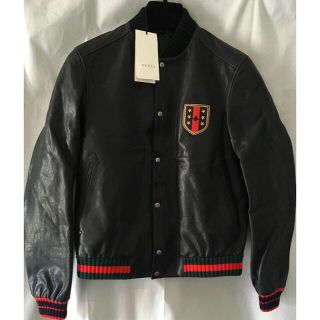 グッチ(Gucci)の☆新品未使用正規品☆GUCCIグッチレザースタジャンブルゾン黒44(レザージャケット)