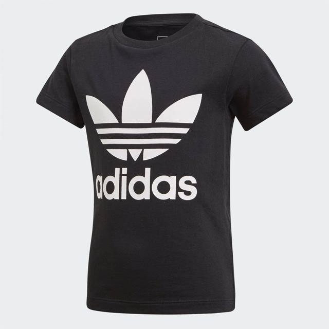 adidas(アディダス)の120【新品/即日発送】adidas オリジナルス ジュニアリトル Tシャツ 黒 キッズ/ベビー/マタニティのキッズ服男の子用(90cm~)(Tシャツ/カットソー)の商品写真