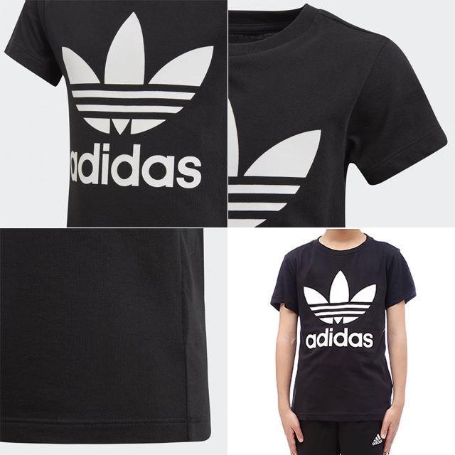 adidas(アディダス)の120【新品/即日発送】adidas オリジナルス ジュニアリトル Tシャツ 黒 キッズ/ベビー/マタニティのキッズ服男の子用(90cm~)(Tシャツ/カットソー)の商品写真