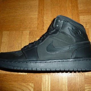 ナイキ(NIKE)のNIKE AIR JORDAN 1 MID BLACK US7(スニーカー)