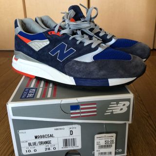 ニューバランス(New Balance)のニューバランス998 28.0 ブルー&オレンジ (スニーカー)